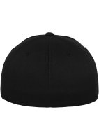 Cap flexfit, Wooly Combed, schwarz