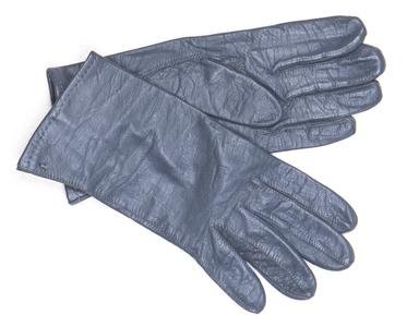 German Armed Forces leather gloves used, grey