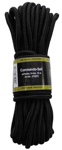 Commando-Seil, schwarz - 15 m / Ø 9mm