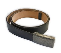 German Armed Forces leather belt black used 100 cm
