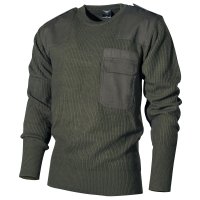 German Armed Forces Pullover with breast pocket, olive