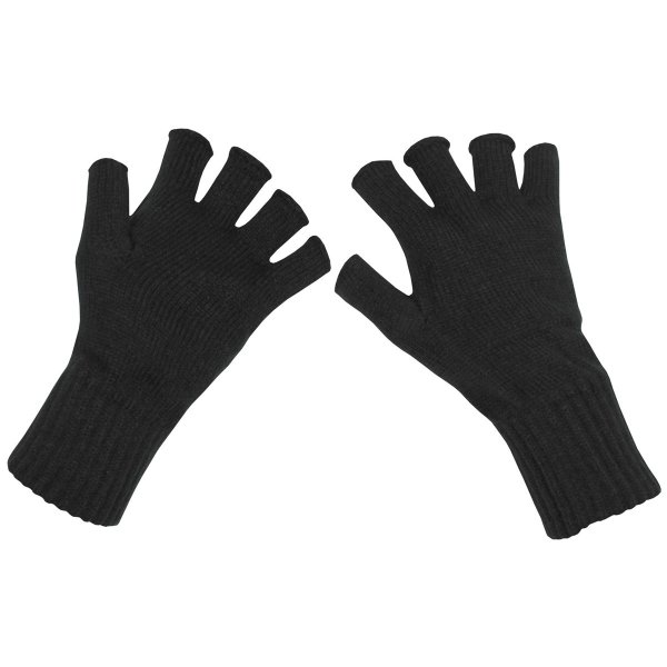 Strick-Handschuh, schwarz ohne Finger