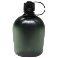 US plastic water bottle GEN II,olive/transp. 1L