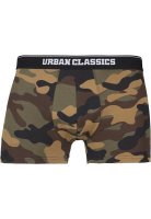 URBAN CLASSICS Boxer shorts - woodland + darkcamo, 2-pack