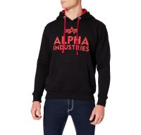ALPHA Industries Foam Kapuzenpullover, schwarz/rot