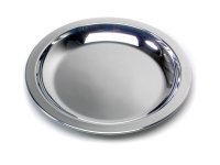 Plate - deep, stainless steel, 20,5cm