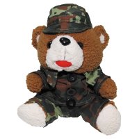 Teddybär mit Anzug/Mütze, flecktarn