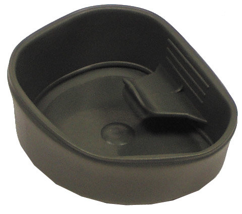Plastic folding cup, olive - 600 ml
