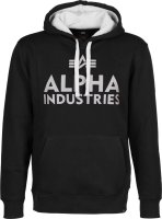 ALPHA Industries Foam Kapuzenpullover, schwarz/weiß
