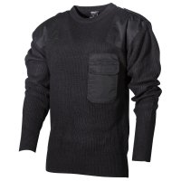 German Armed Forces sweater with breast pocket, black
