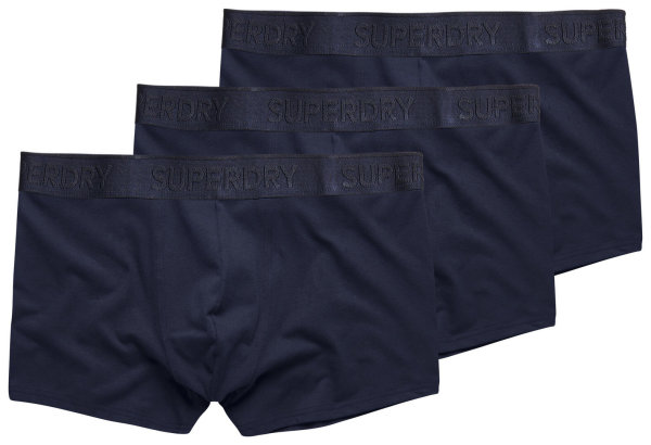 SUPERDRY. Boxershort 3er Pack, Trunk, blau