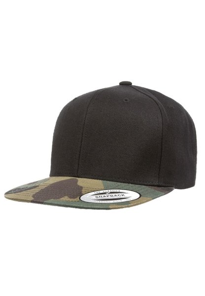 Snapback Camouflage, black/green camo