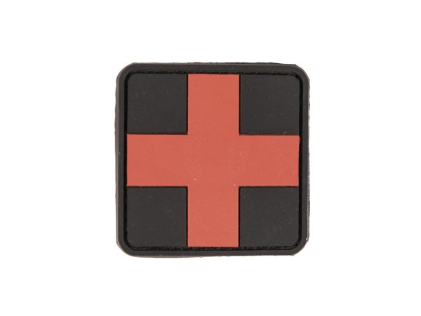 PATCH 3D FIRST AID PVC, schwarz/rot (5x5)