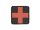 PATCH 3D FIRST AID PVC, schwarz/rot (5x5)