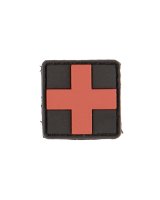 PATCH 3D FIRST AID PVC, schwarz/rot (2,5x2,5)