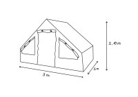 blowee Luftzelt 2x3 Meter, natur