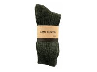 Herren Socken ARMY gerippt, oliv - halblang - 2er-Pack
