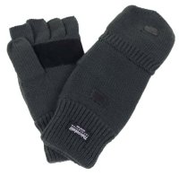 Knitted mittens/gloves without fingers, olive