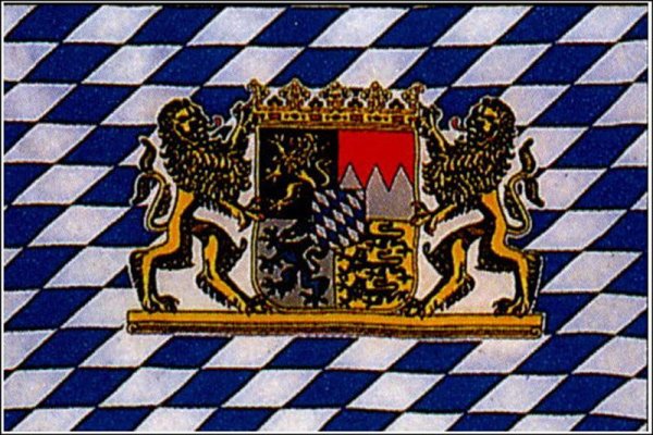 Flag BAYERN with coat of arms + lion