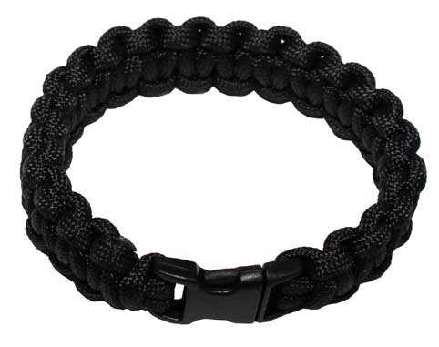 Paracord bracelet, black - 2,3 cm wide