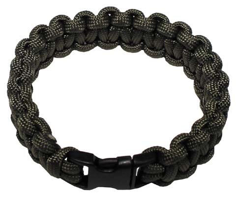 Paracord bracelet, olive - 1.9 cm wide