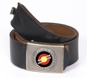 German Armed Forces leather belt wide - second-hand